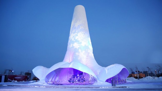 Estrutura de 100m de altura foi construída na cidade de Harbin, na China